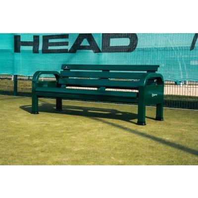 Ławka kortowa w kolorze zielonym